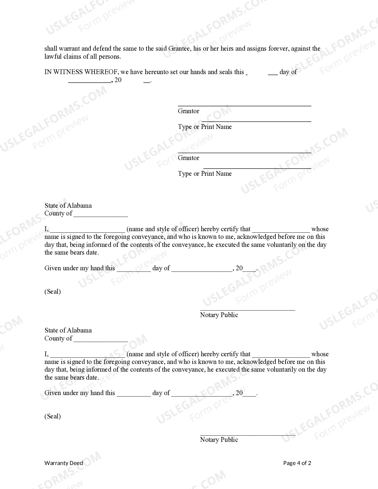 Preview Warranty Deed - Two Individual Grantors to One Individual Grantee