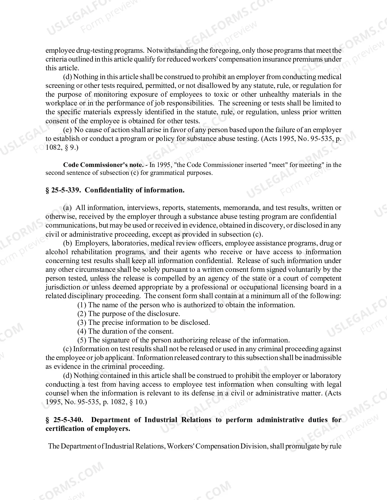 Preview Law Regarding Drug Free Workplace Program