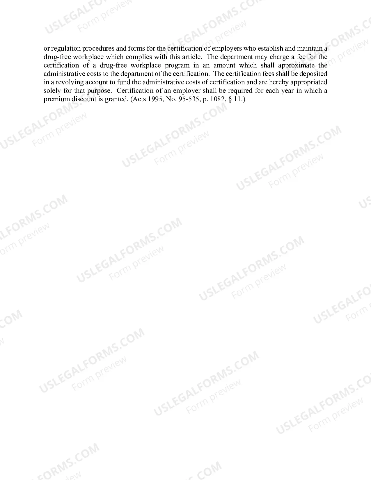 Preview Law Regarding Drug Free Workplace Program