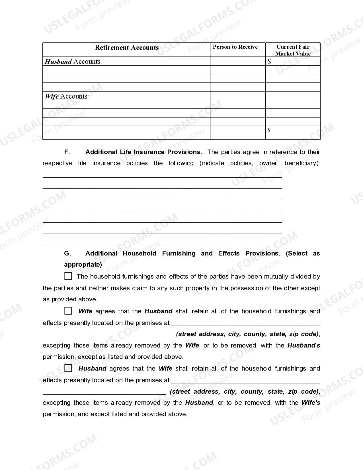 Preview Marital Legal Separation and Property Settlement with Adult Children