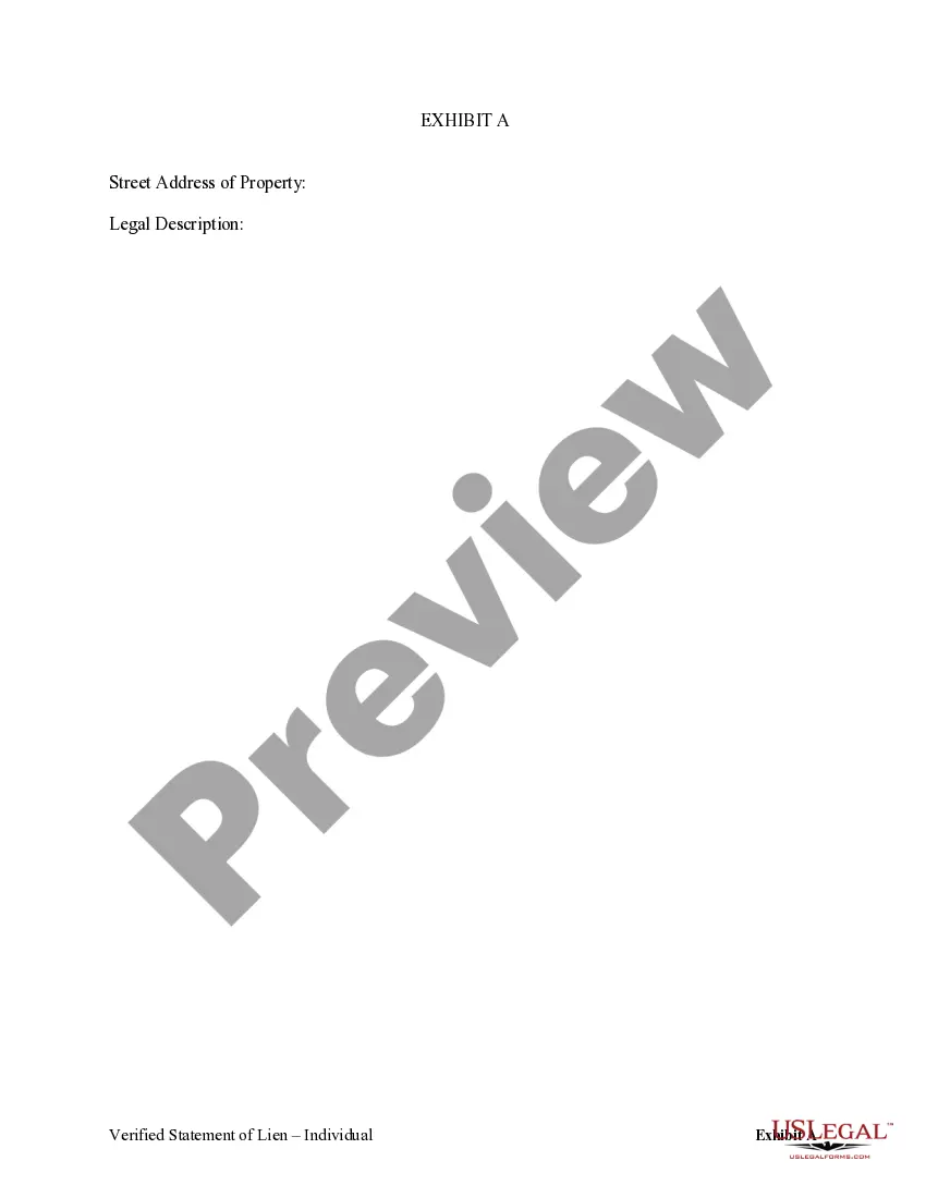 Preview Verified Statement of Lien by Individual