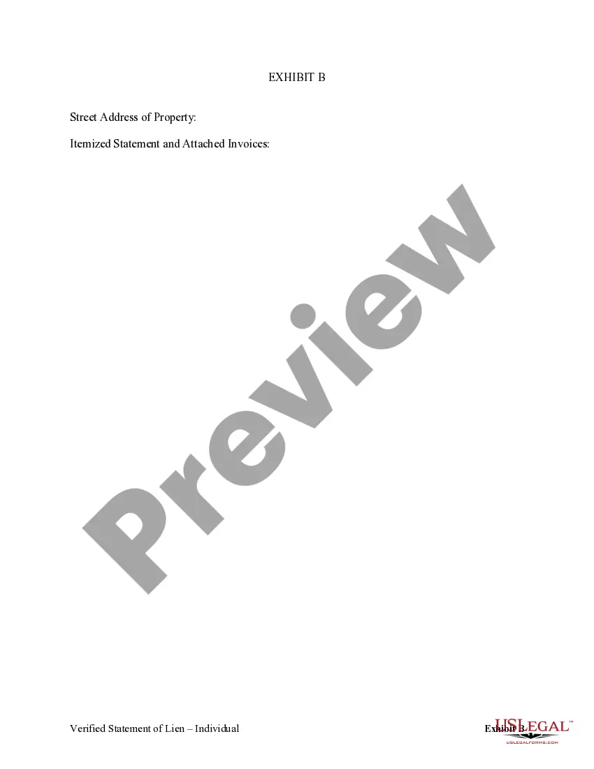 Preview Verified Statement of Lien by Individual