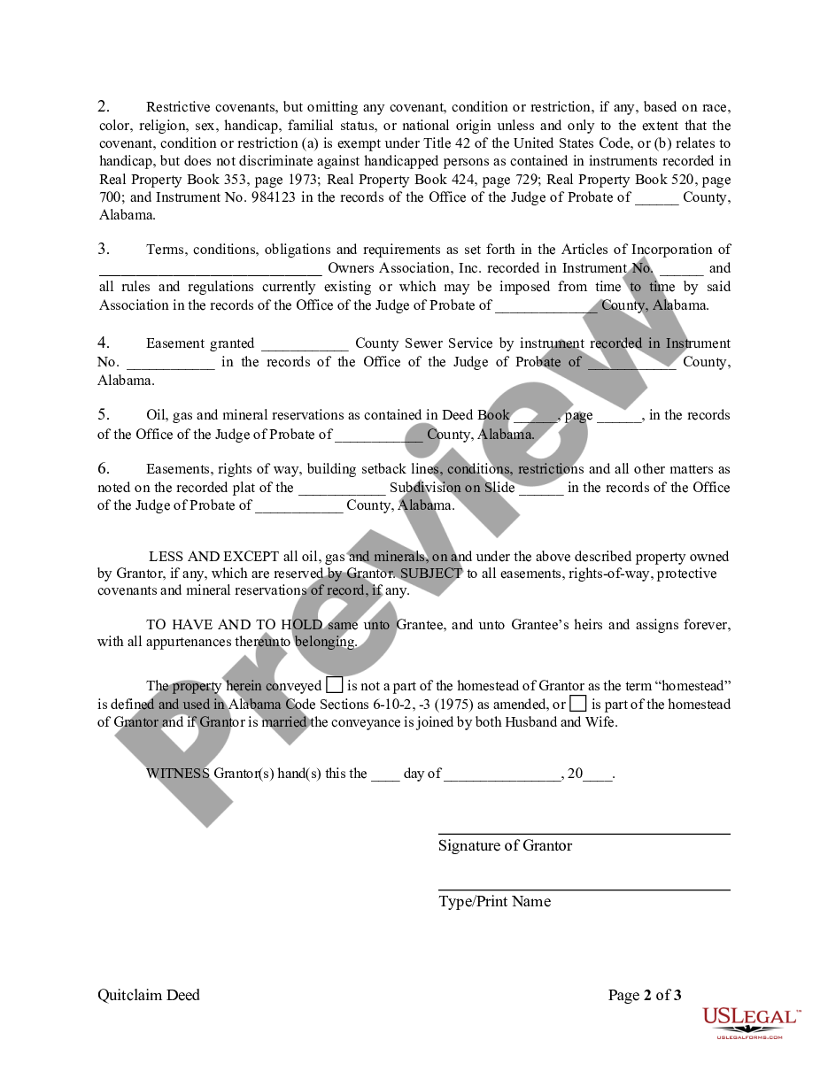 page 1 Quitclaim Deed from Individual to Individual preview