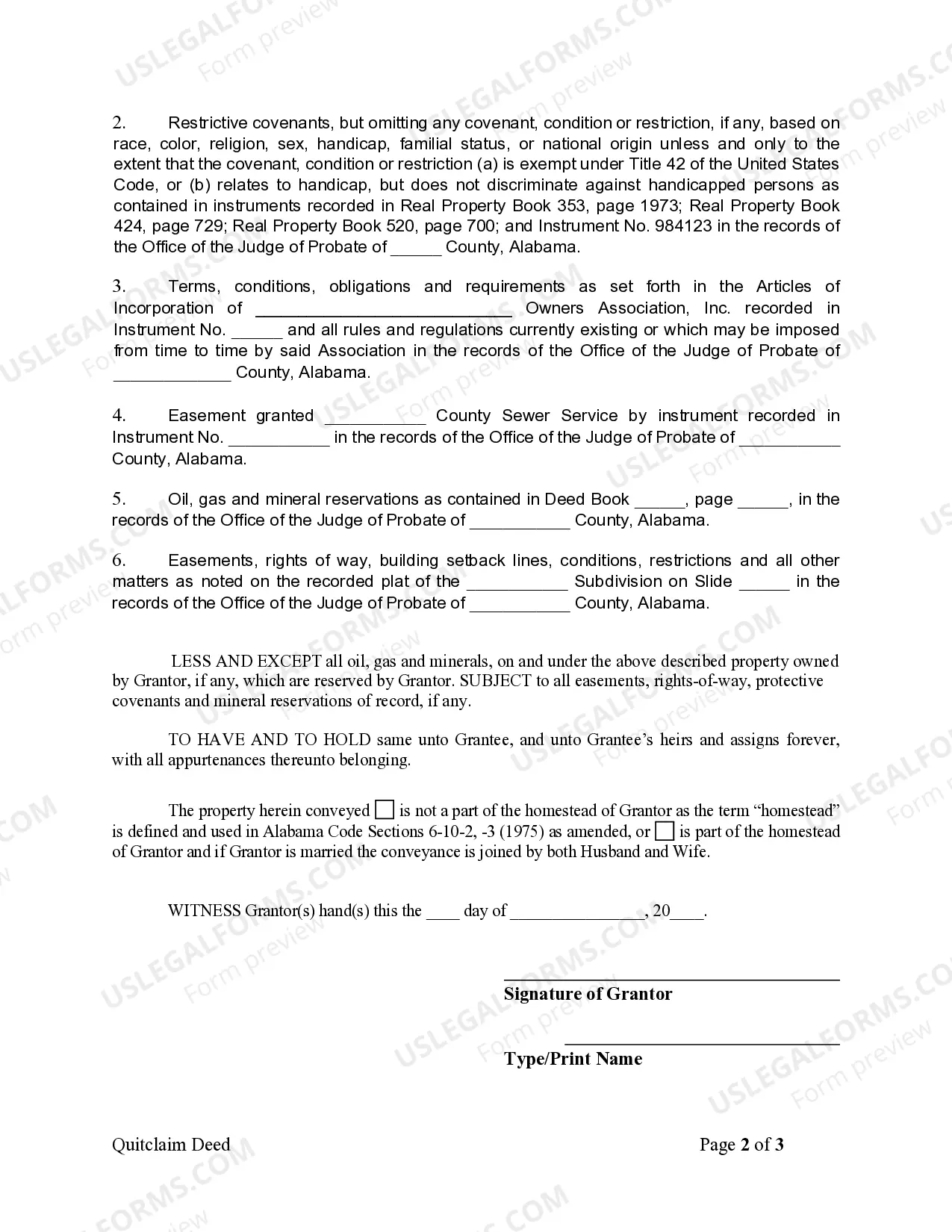 Preview Quitclaim Deed from Individual to Individual