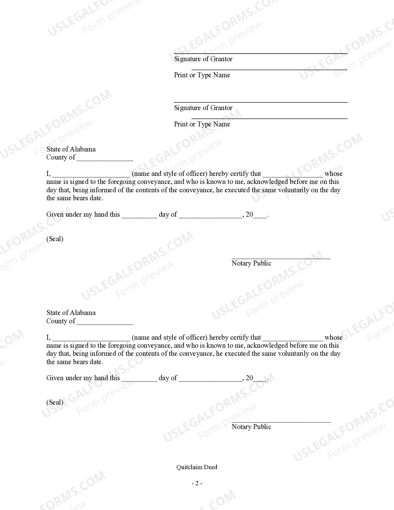 Preview Quitclaim Deed from Two Individuals to an Individual
