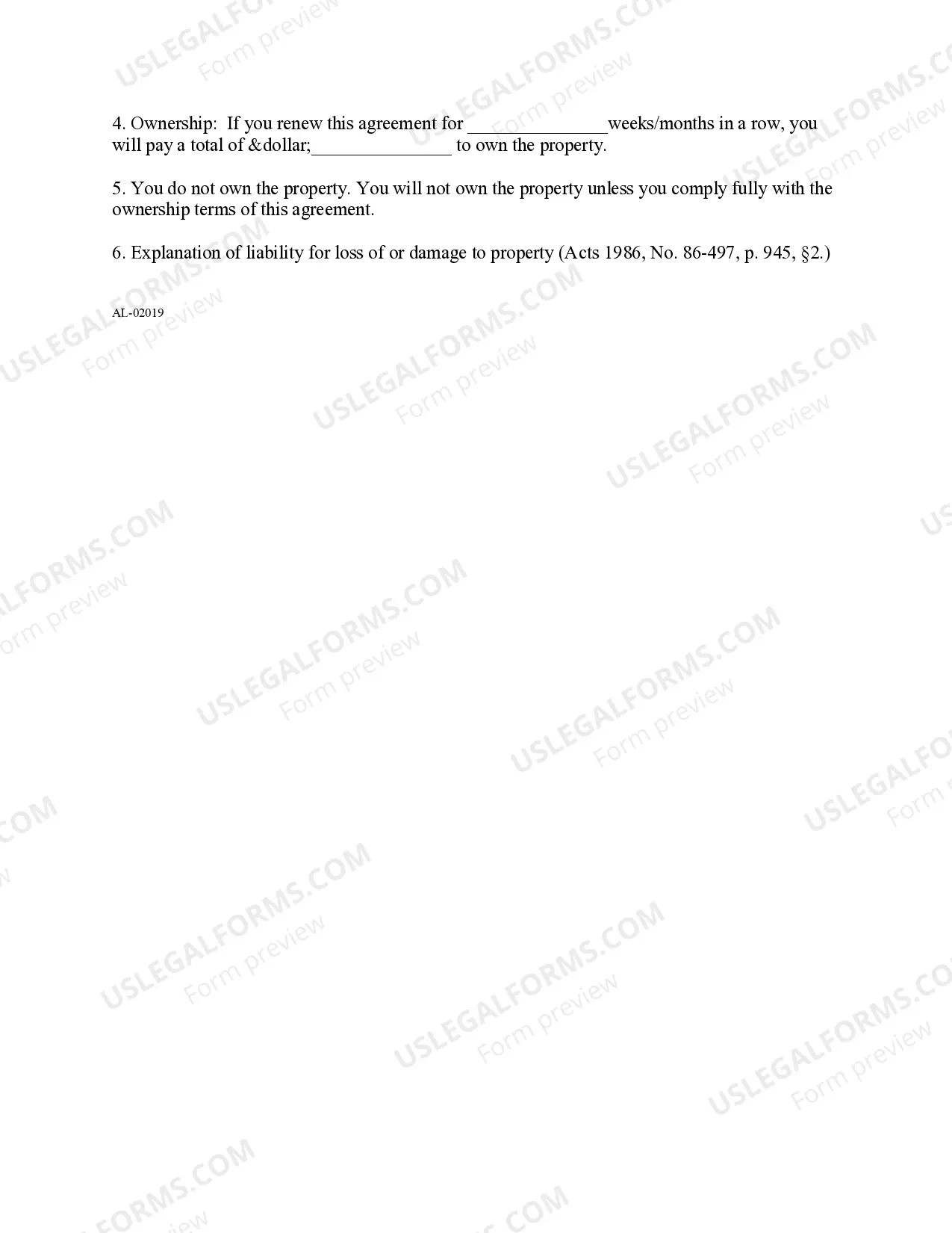 Preview Disclosures by Merchant to Consumer - Rental - Personal Property