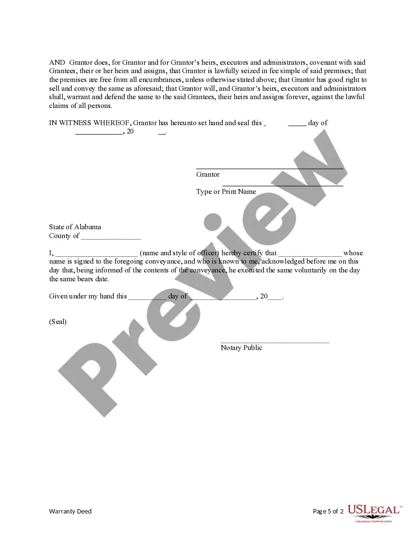 Preview Warranty Deed from an Individual to Two Individuals