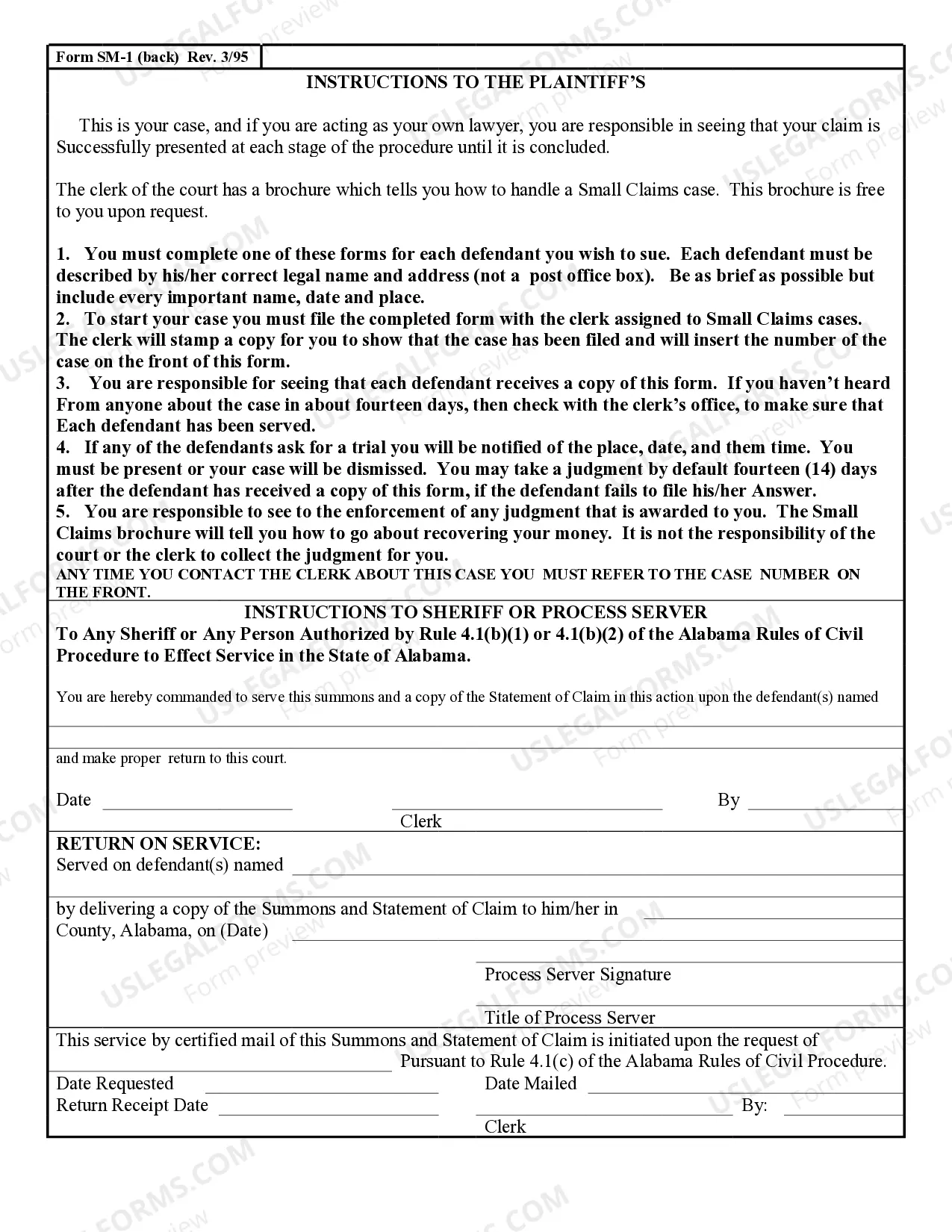 Preview Plaintiff's Statement of Claim - Complaint - Against Defendant - General