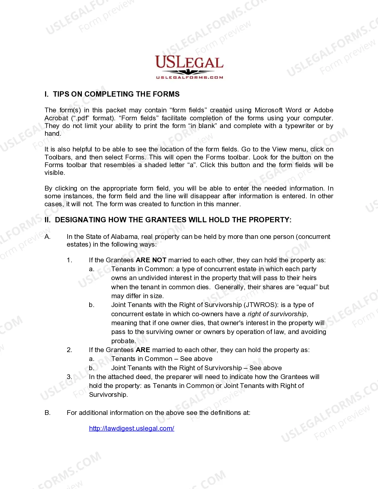 Preview Warranty Deed from two individual Grantors, one being deceased, to two individuals with reserved Life Estate in surviving Grantor.