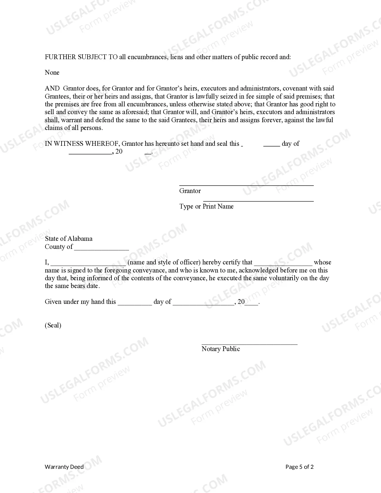 Preview Warranty Deed from two individual Grantors, one being deceased, to two individuals with reserved Life Estate in surviving Grantor.