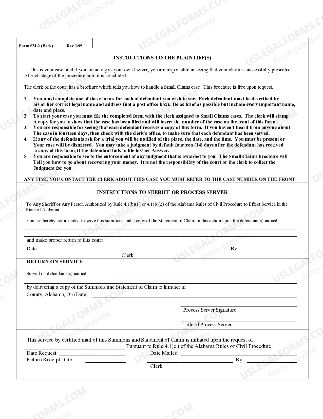 Preview Plaintiff's Statement of Claim for Specific Property