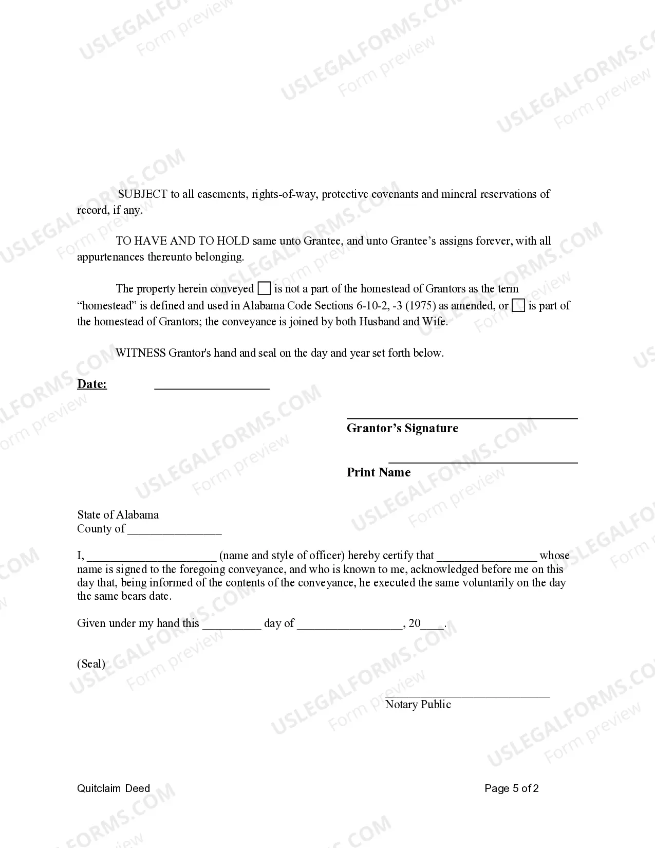 Preview Quitclaim Deed from an Individual to Five Individuals