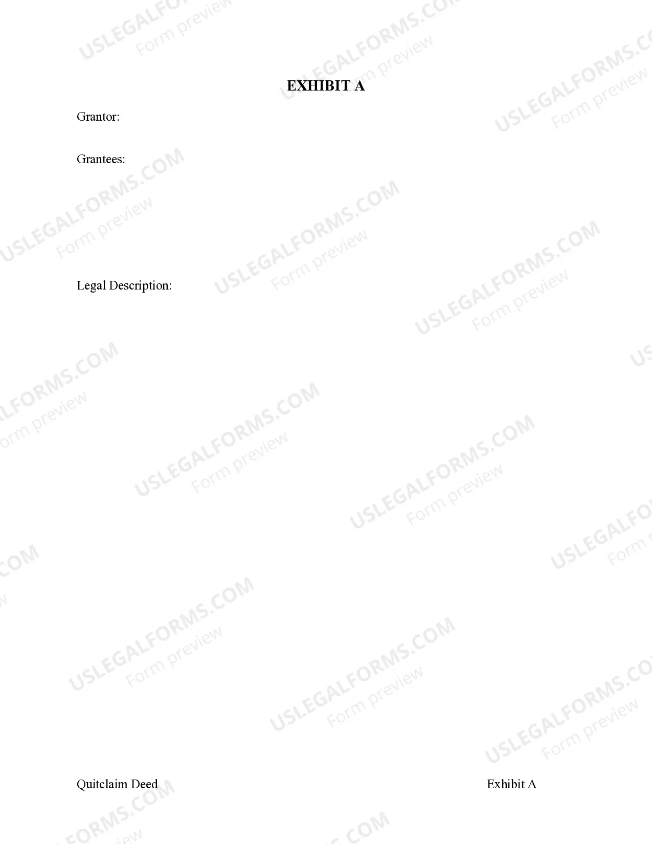 Preview Quitclaim Deed from an Individual to Five Individuals