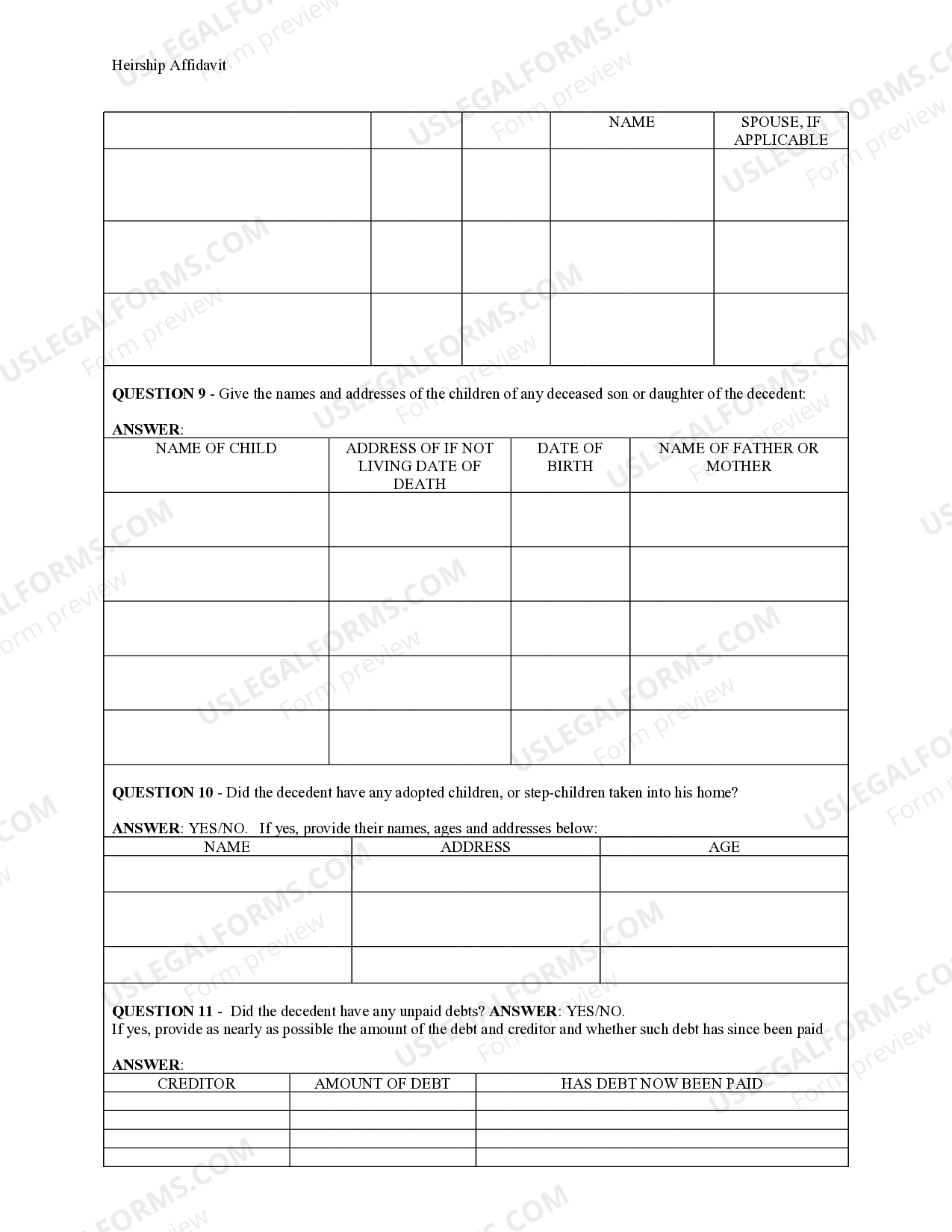 Alabama Heirship Affidavit Descent Heirship US Legal Forms