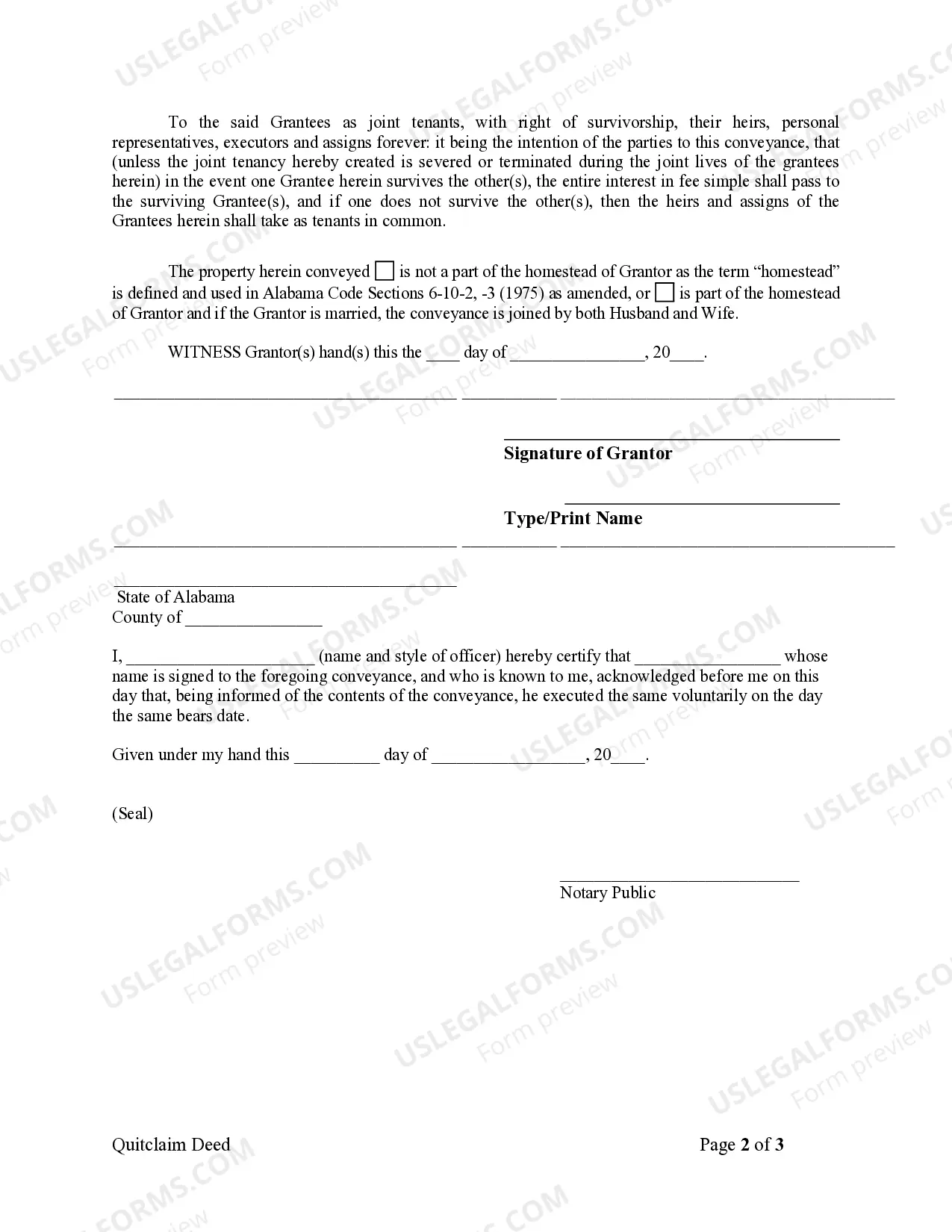 Preview Quitclaim Deed from Individual to Two Individuals in Joint Tenancy