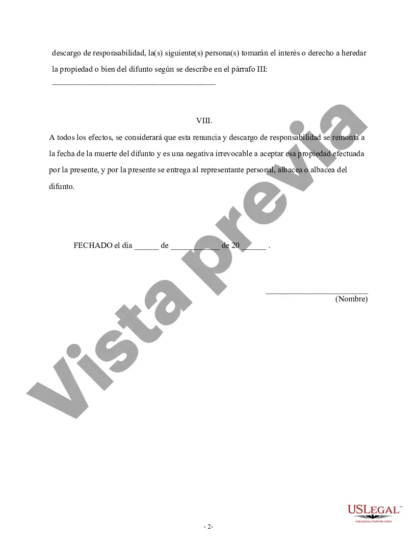 Preview Alabama Renuncia y renuncia de propiedad recibida por sucesión intestada