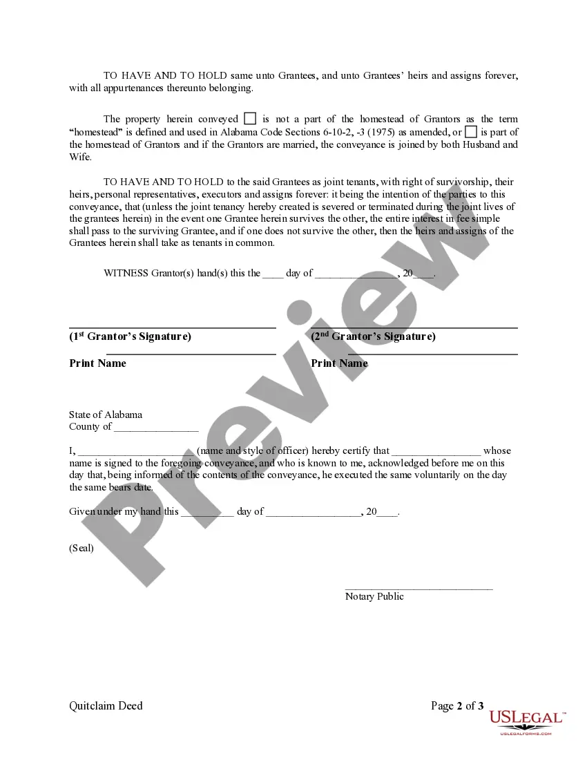 Preview Quitclaim Deed by Two Individuals to Husband and Wife