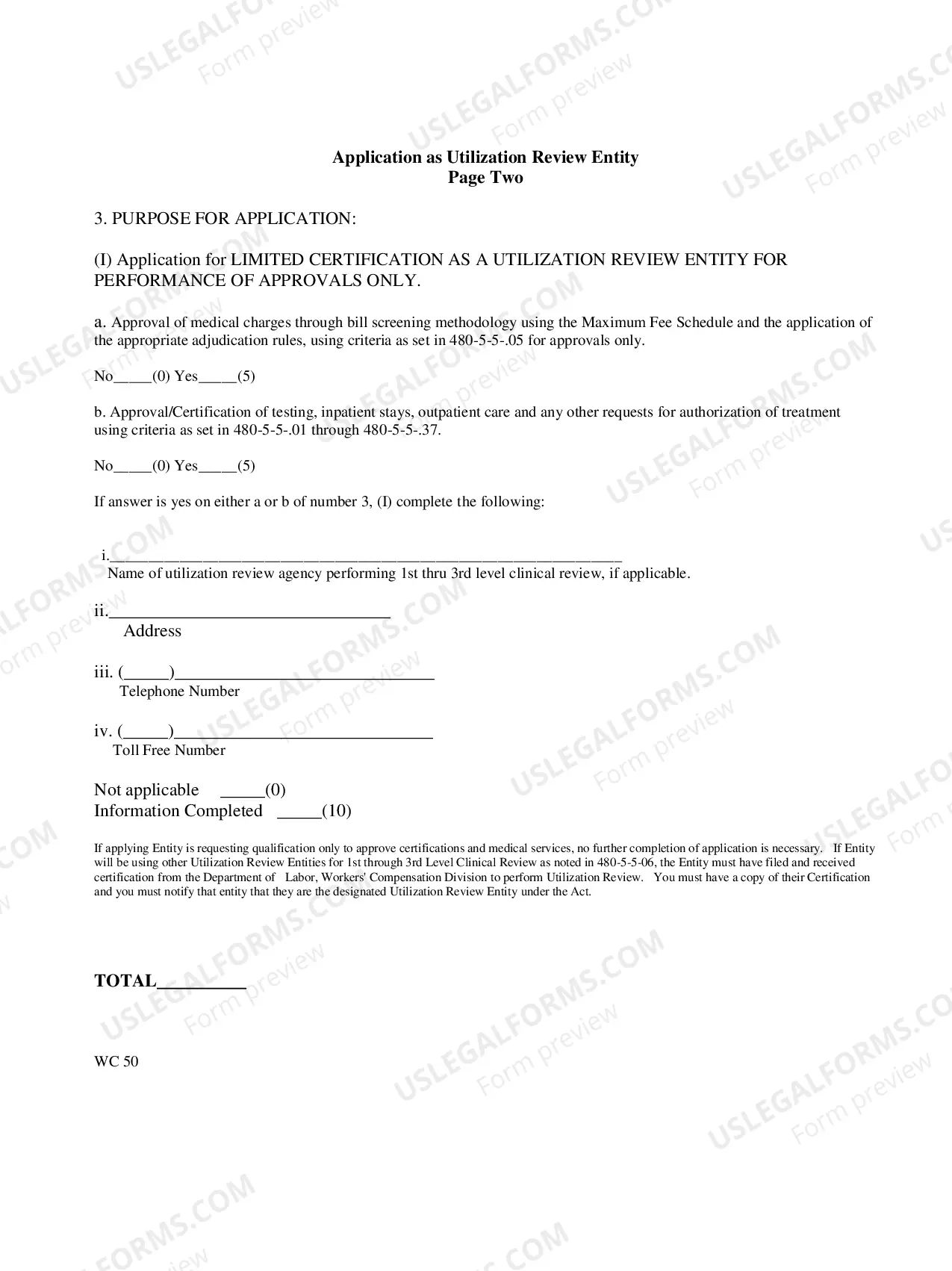 Preview Application For Certification Bill Screening And Utilization Review Qualifications For Utilization Review Entity