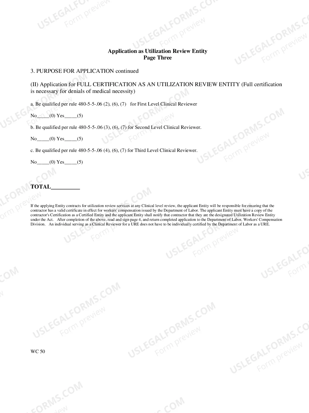 Preview Application For Certification Bill Screening And Utilization Review Qualifications For Utilization Review Entity