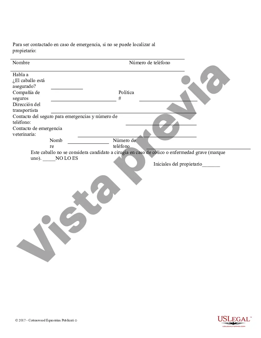 Preview Hoja de información de la yegua - Formas equinas del caballo