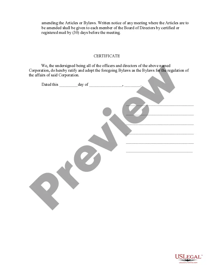 Preview Organizational Minutes, Waiver of Notice and Bylaws of Nonprofit Corporation