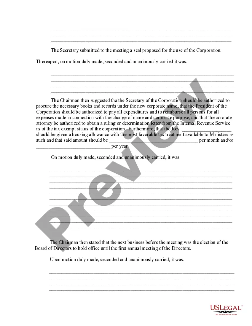 Preview Organizational Minutes, Waiver of Notice and Bylaws of Nonprofit Corporation
