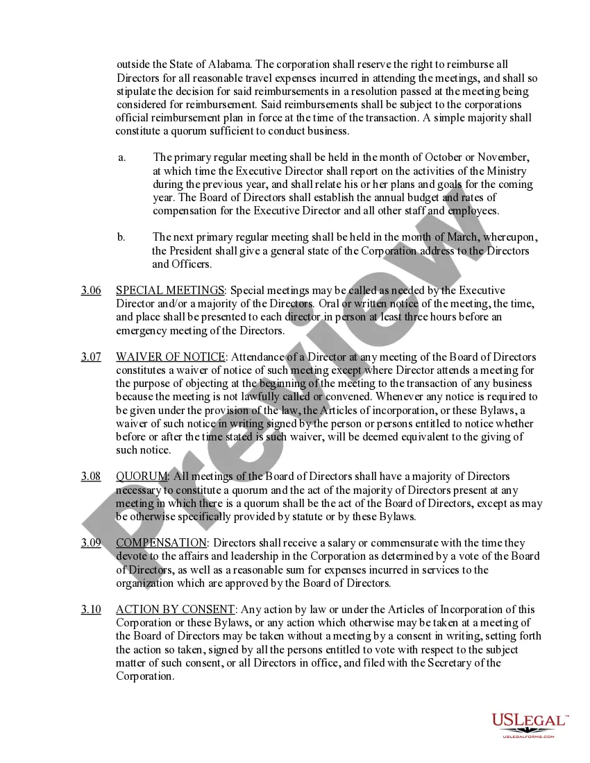 Preview Organizational Minutes, Waiver of Notice and Bylaws of Nonprofit Corporation