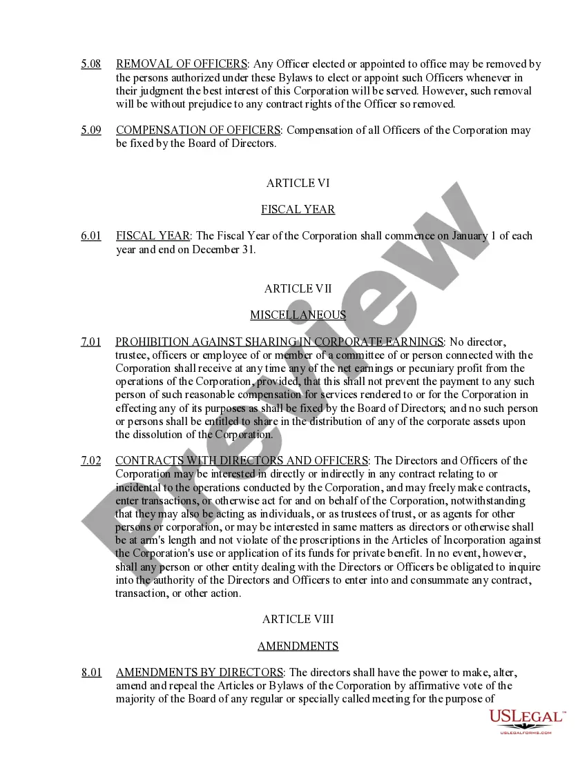 Preview Organizational Minutes, Waiver of Notice and Bylaws of Nonprofit Corporation