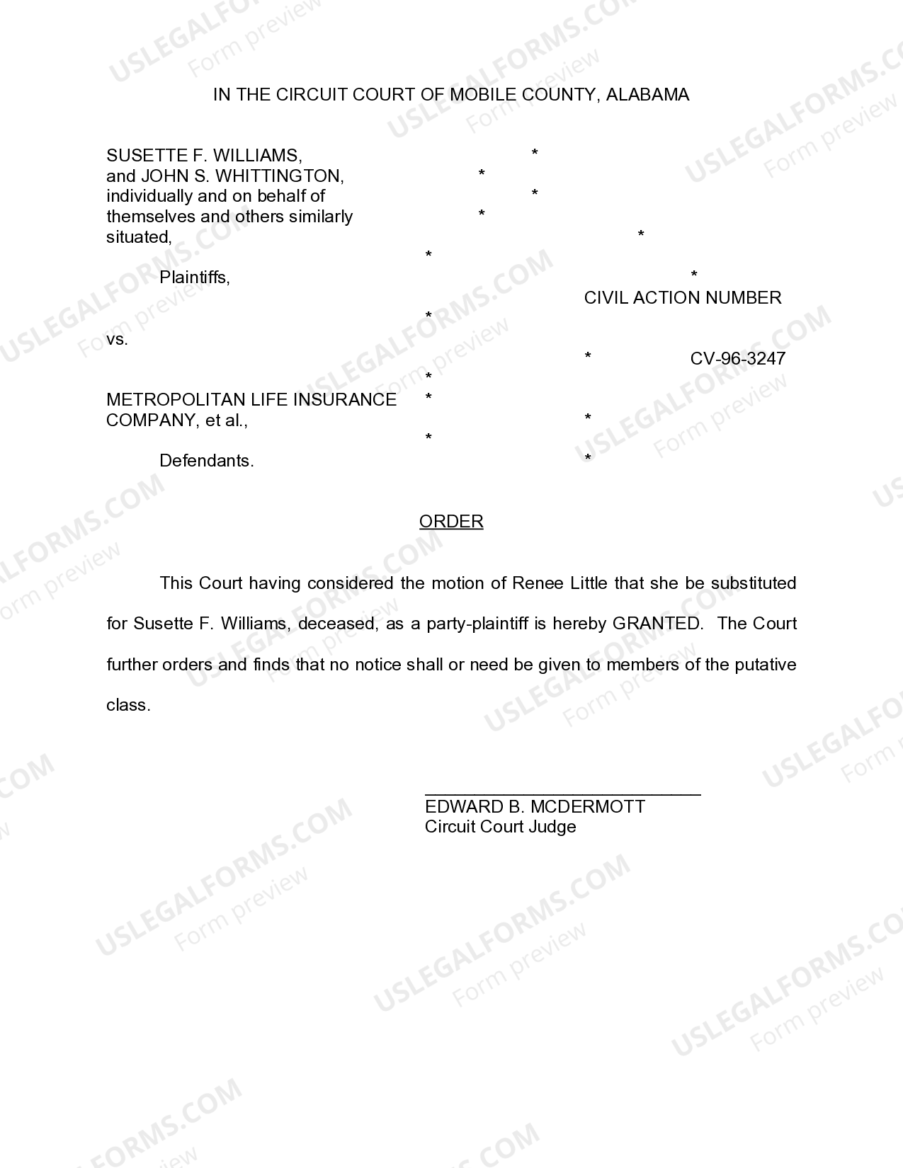 Alabama Motion for Substitution What Is Substitution In Real Estate US Legal Forms