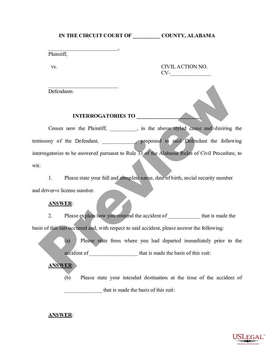 page 0 Interrogatories to Defendant preview