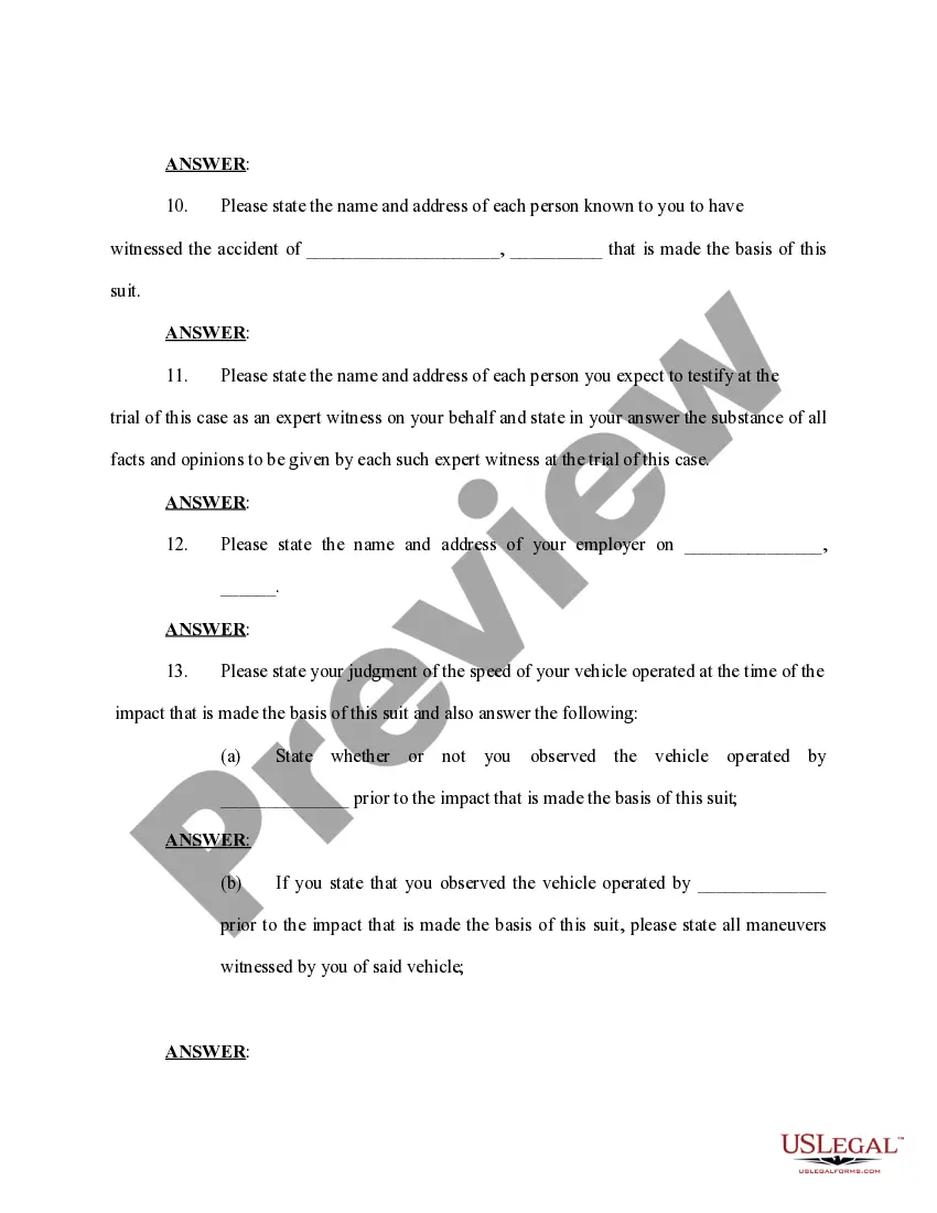 Get Interrogatories to Defendant Preview Interrogatories to Defendant