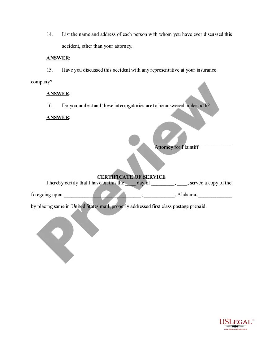 Get Interrogatories to Defendant Preview Interrogatories to Defendant