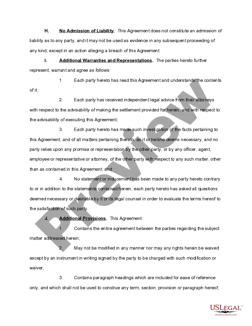 Get Sample of a Settlement Agreement Preview Sample of a Settlement Agreement