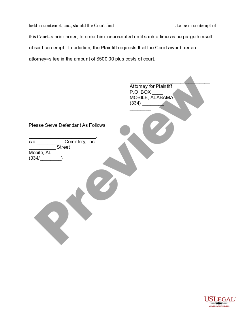 Alabama Petition for Rule Nisi Rule Nisi Alabama US Legal Forms