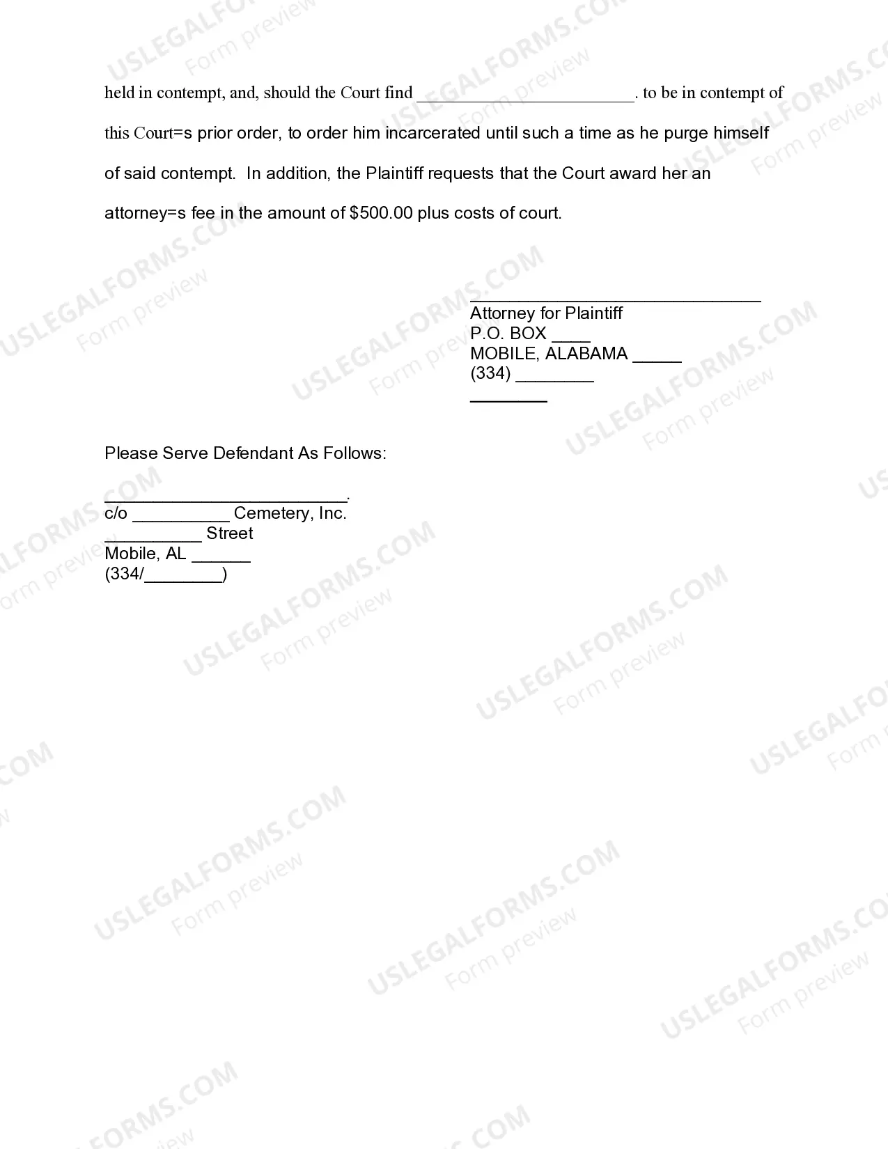 Preview Petition for Rule Nisi