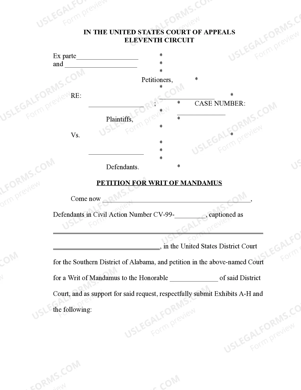 Preview Federal Petition of Writ