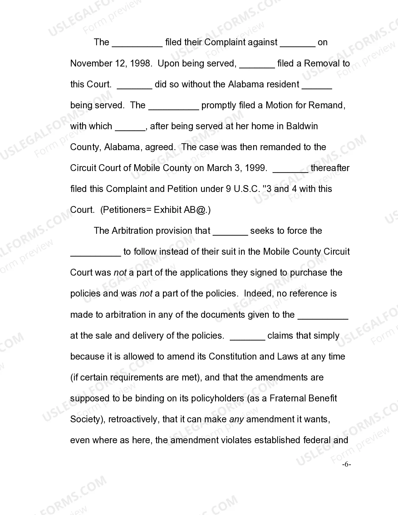 Preview Federal Petition of Writ