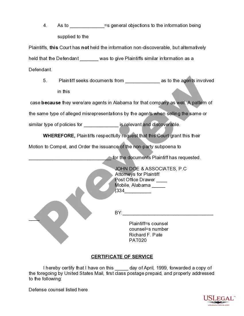 Preview Motion to Compel a Nonparty