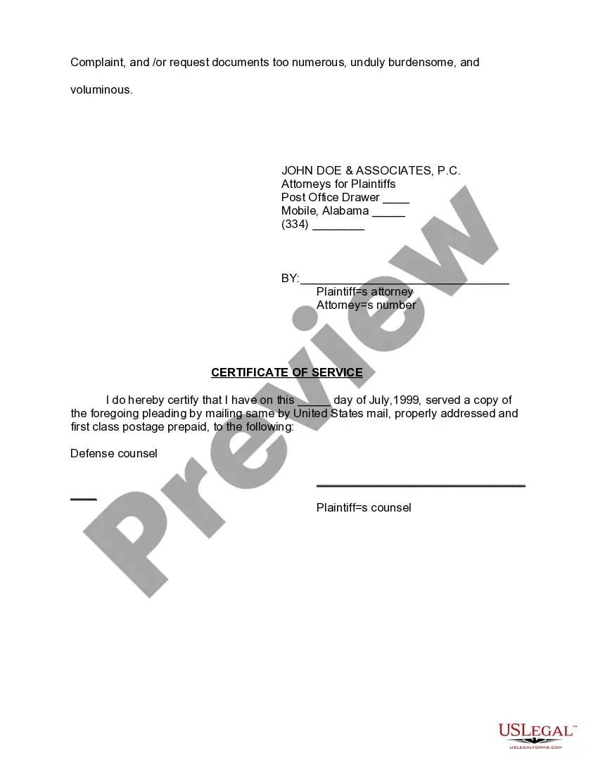 Preview Objections to Deposition Notice