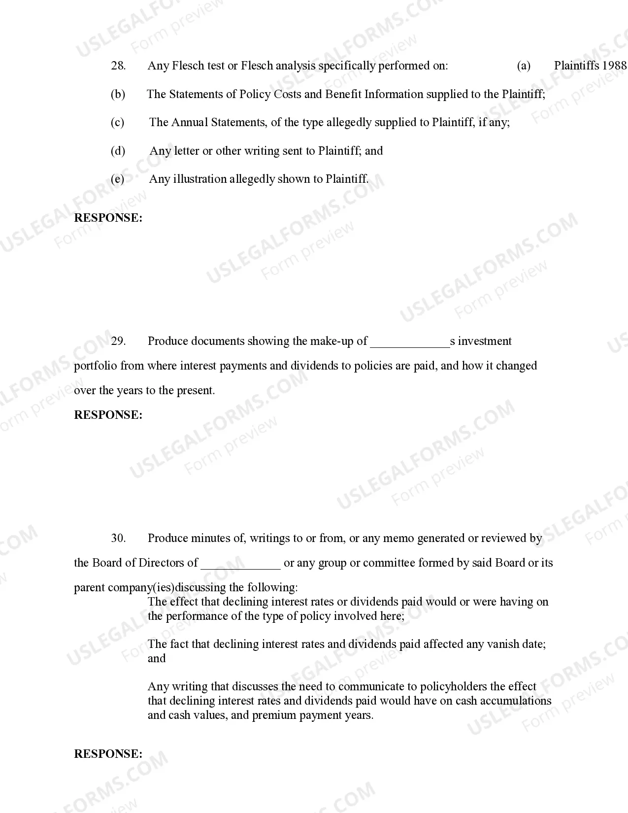 Preview Insurance Fraud - Requests for Production of Documents to Defendant Agent