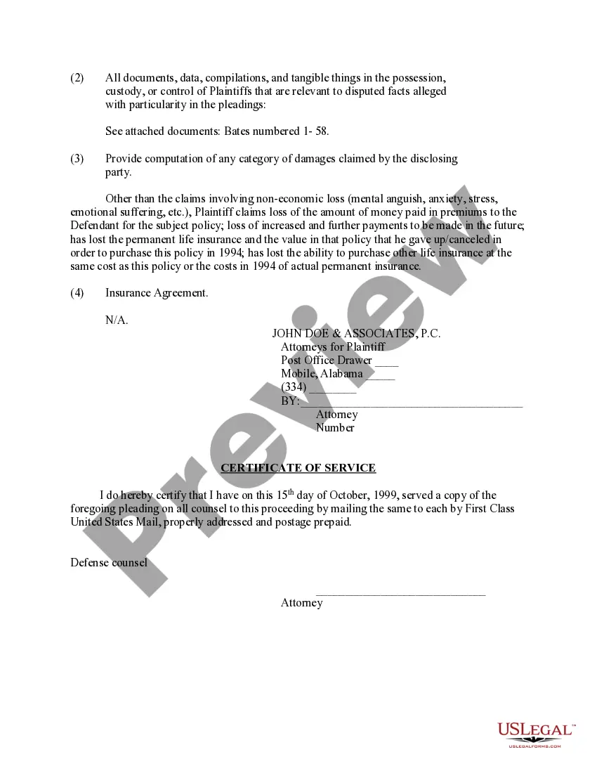 Preview Initial Disclosure