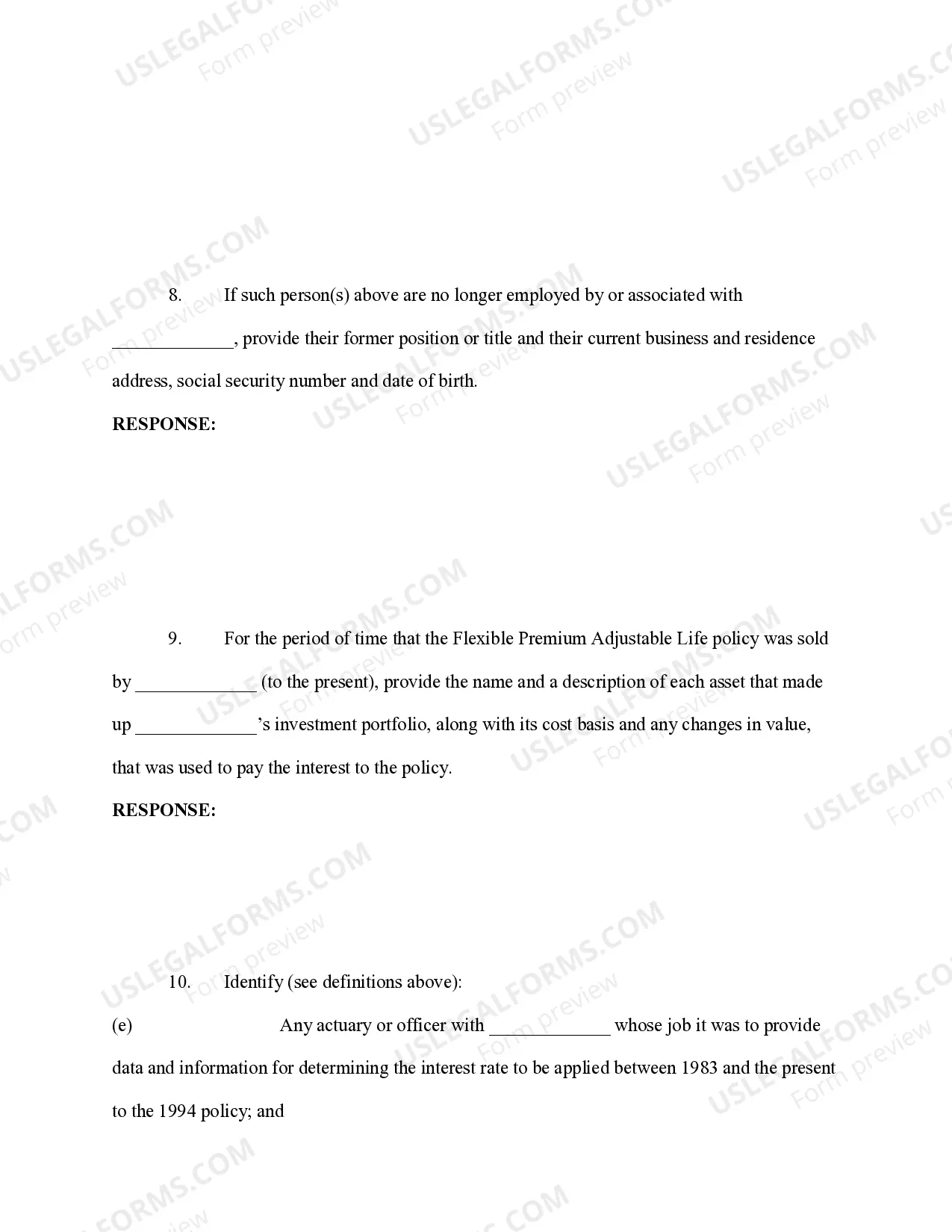 Preview Insurance Fraud - Interrogatories to Defendant Agent