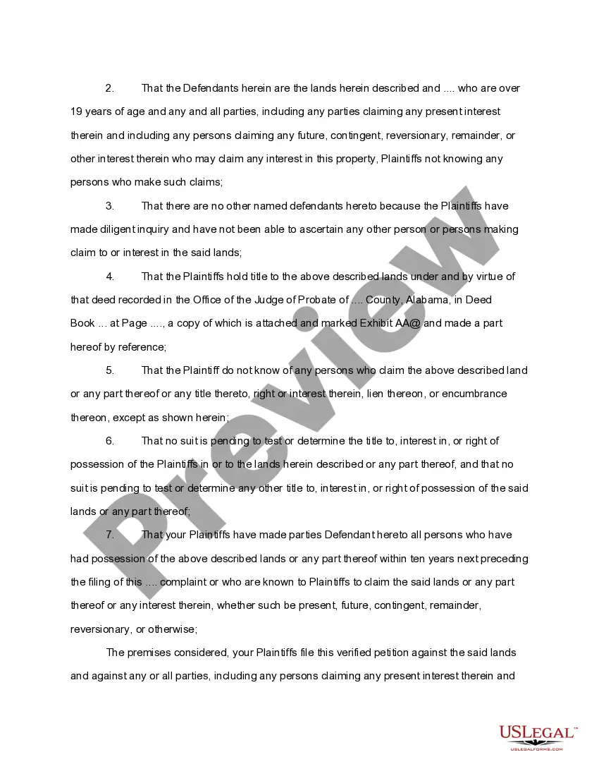 Get Bill to Quiet Title Preview Bill to Quiet Title