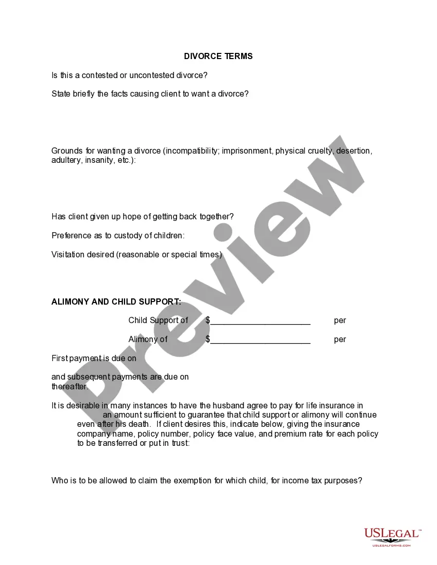 Get Client Interview Form Preview Client Interview Form