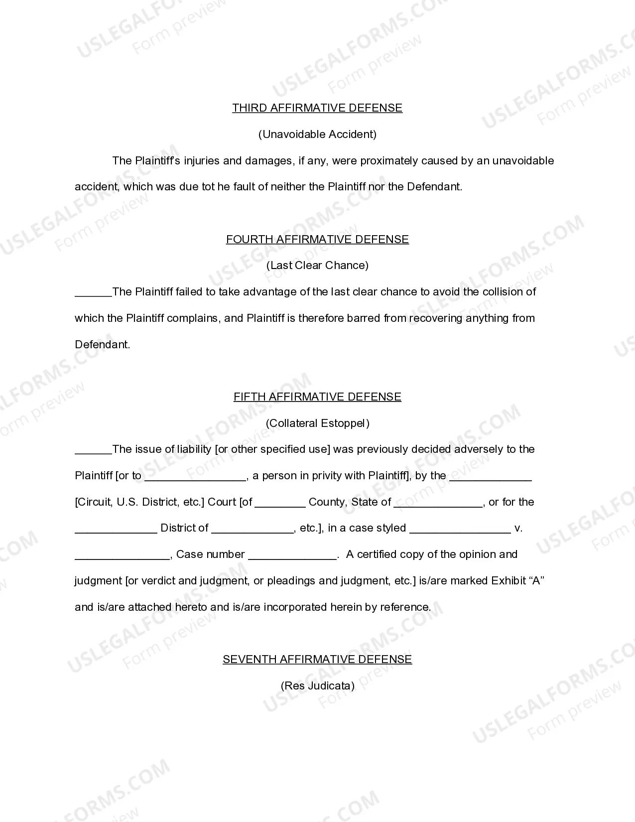 Preview General Answer for Personal Injury