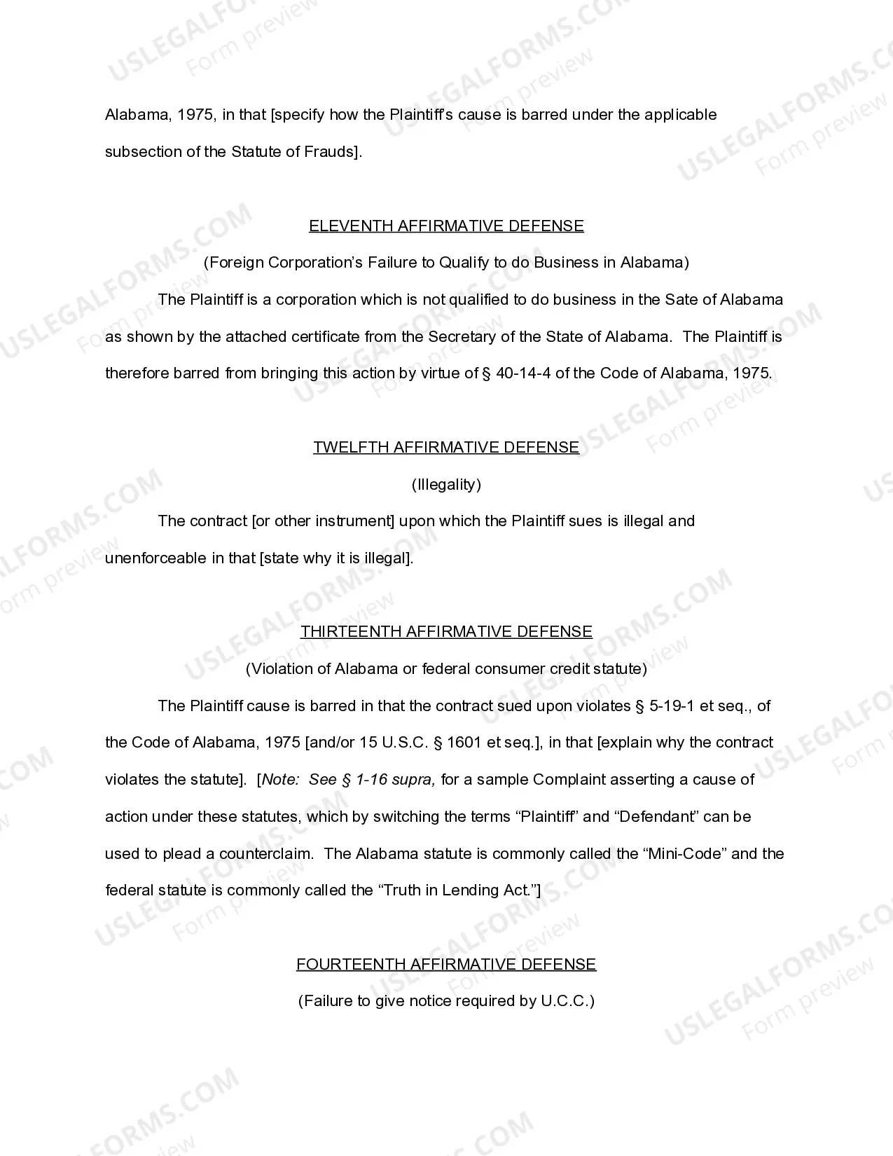 Preview General Answer for Personal Injury