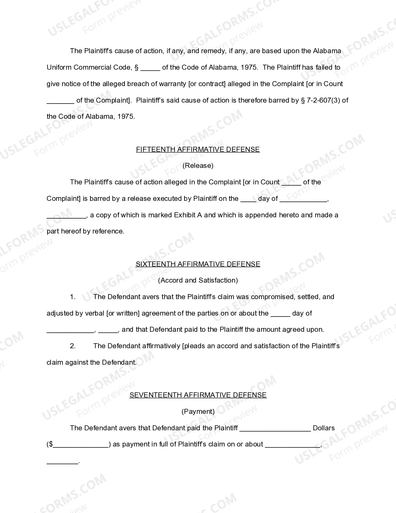 Preview General Answer for Personal Injury
