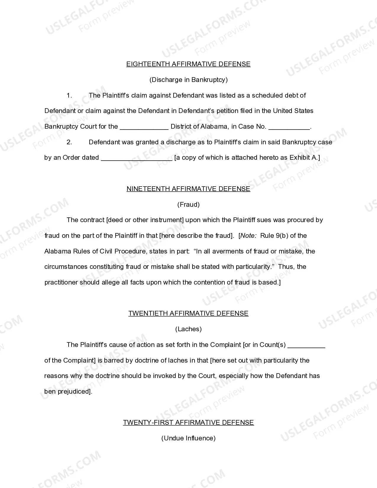 Preview General Answer for Personal Injury