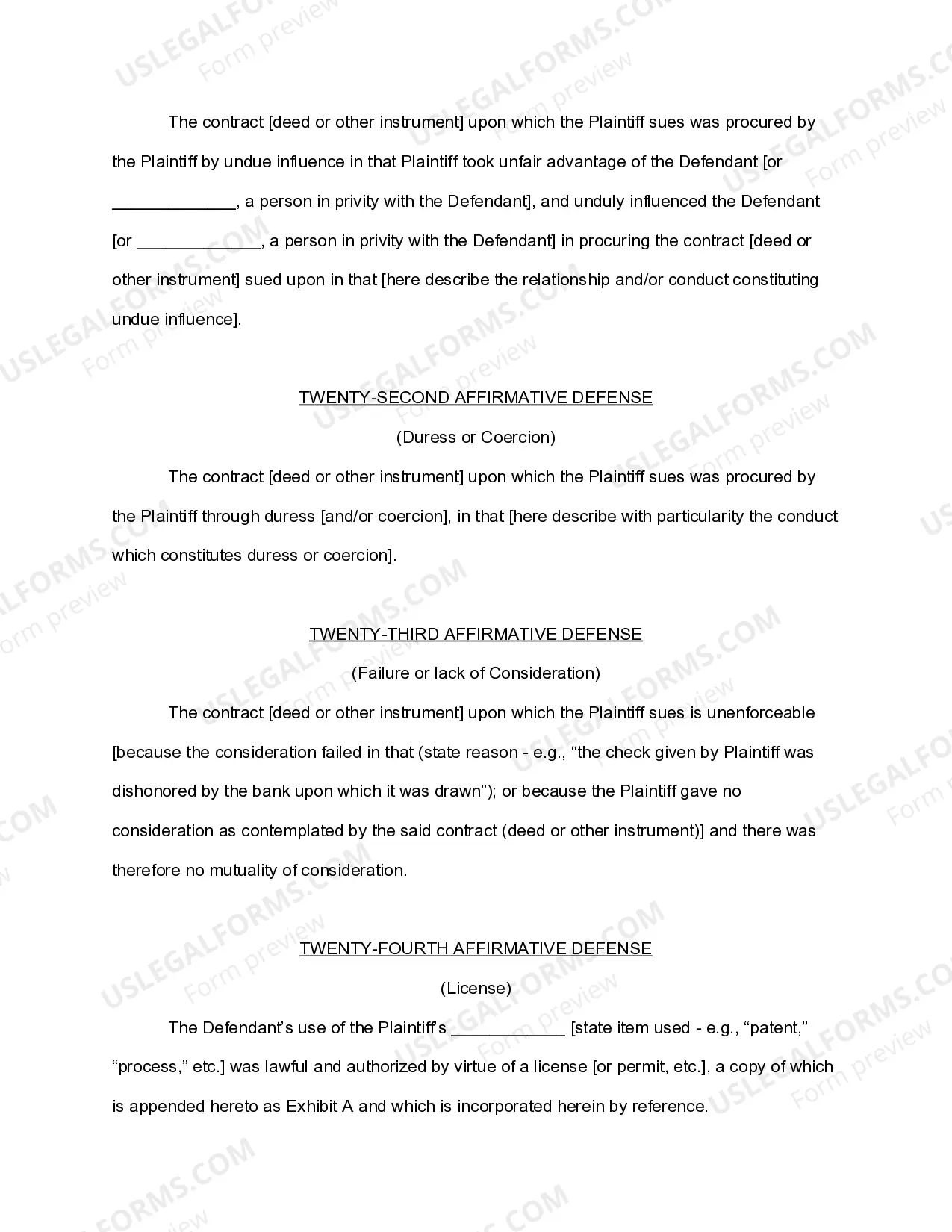 Preview General Answer for Personal Injury