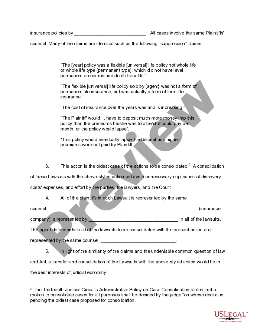 Preview Motion to Transfer and Consolidate